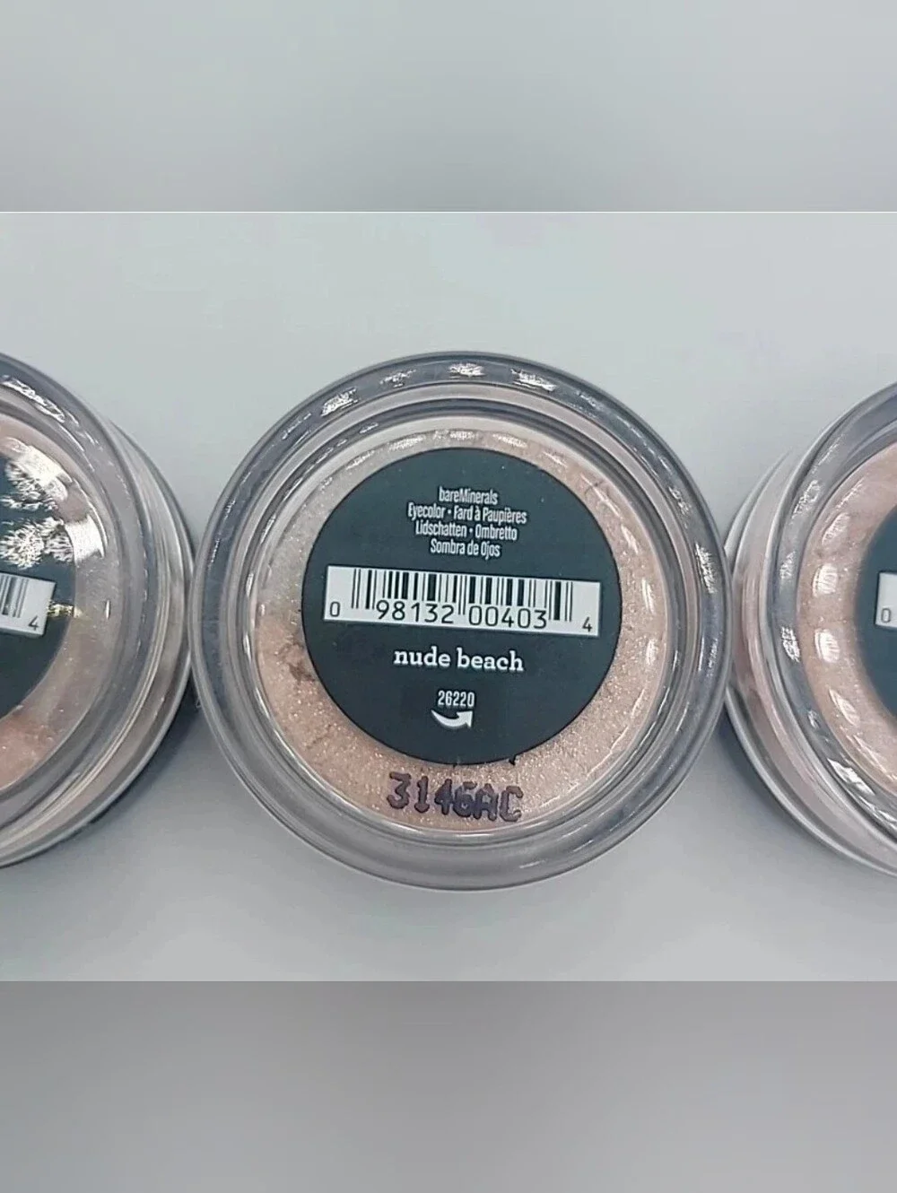 NEW 3x bareMinerals Eye Shadow Nude Beach Loose Powder 0.02 oz Each Sealed